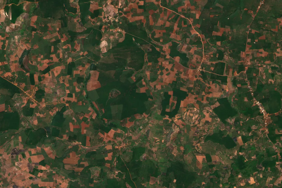 Ратанакири (Бокео): район месторождения со спутника, 29.02.2024